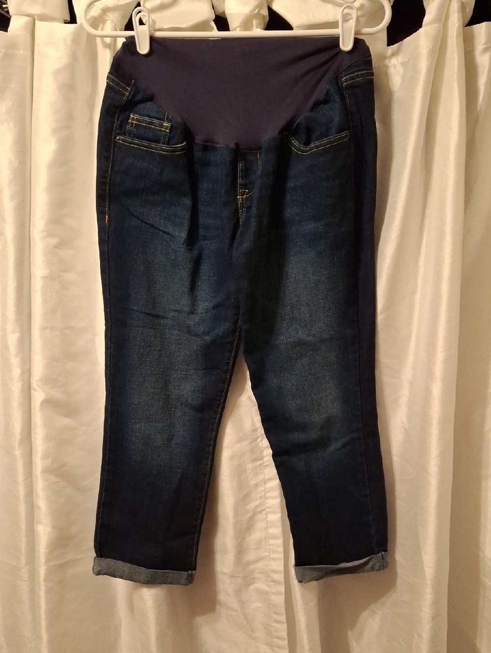 Old Navy Dark Blue Maternity Ankle Jeans with Navy Waistband